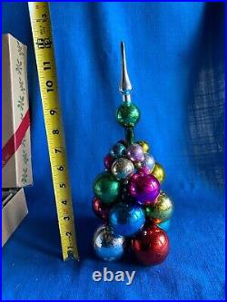 Vintage 1950s 12 Atomic Mid Century Modern Christmas Ball Tree in Box Sputnik