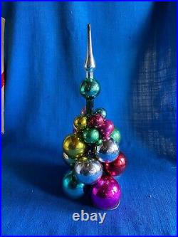 Vintage 1950s 12 Atomic Mid Century Modern Christmas Ball Tree in Box Sputnik