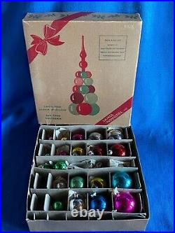 Vintage 1950s 12 Atomic Mid Century Modern Christmas Ball Tree in Box Sputnik