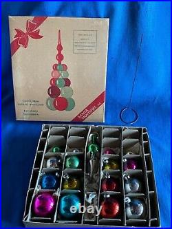 Vintage 1950s 12 Atomic Mid Century Modern Christmas Ball Tree in Box Sputnik