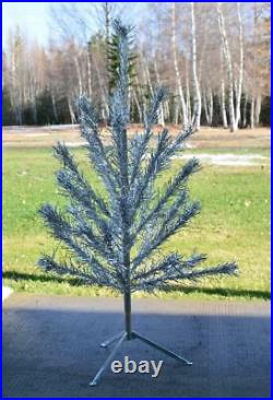 Vintage 1950s ALUMINUM CHRISTMAS TREE 48 4 feet tall CANADA pompom 31 branches