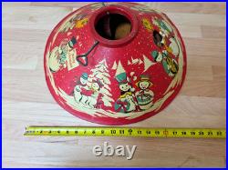 Vintage 1950s Rare Coloramic Litho Tin Metal Christmas Tree Stand- See Note