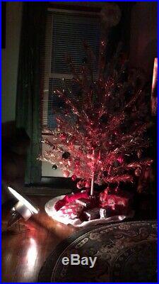 Vintage 1959 Aluminum Pine Christmas Tree 6 46 Branch With Colortone Color Wheel