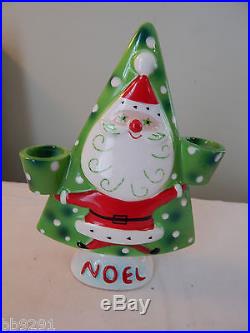 Vintage 1959 Napco Santa Christmas Tree Noel Candle Holder IOB Japan HTF