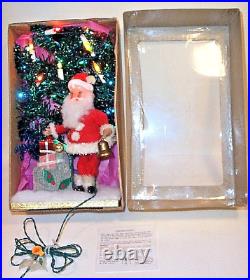 Vintage 1960's Amico Santa Claus & Christmas Tree lighted display 120v near mint