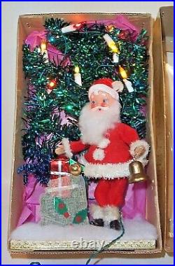 Vintage 1960's Amico Santa Claus & Christmas Tree lighted display 120v near mint