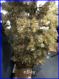 Vintage 1960s -70s Christmas Tree, Gold Tinsel, Made In Great Britain