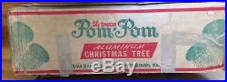 Vintage 1960s Mid Century Modern Aluminum Sparkler Pom Pom 7ft Christmas Tree
