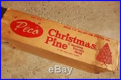 Vintage 1960s Peco 7' Aluminum Christmas Tree Stainless Steel Pom Pom 118 Branch