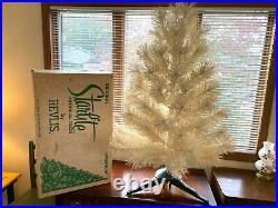 Vintage 1960s STARLITE by REVLIS CV-73 White Christmas Tree 4-1/2 Ft. With Stand