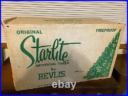 Vintage 1960s STARLITE by REVLIS CV-73 White Christmas Tree 4-1/2 Ft. With Stand