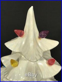 Vintage 1964 Arnel's Pearl White Iridescent 18 Ceramic Lighted Christmas Tree