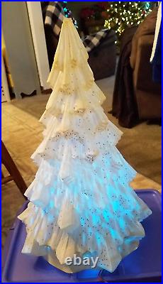 Vintage 1964 Econolite Twinkle Twee Glitter Celluloid Lighted Christmas Tree 18