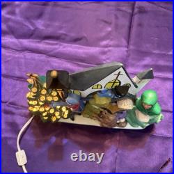 Vintage 1965 Atlantic Mold Lighted Christmas Tree Carolers Music Box Ceramic