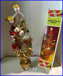 Vintage 1968 Dandee Fairyland Christmas Tree Tinsel with Angels Snowman NIB