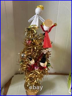 Vintage 1968 Dandee Fairyland Christmas Tree Tinsel with Angels Snowman NIB