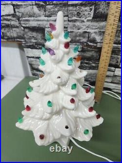 Vintage 1970's 13 White Ceramic Christmas Tree