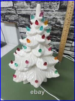 Vintage 1970's 13 White Ceramic Christmas Tree