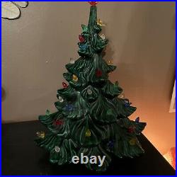 Vintage 1970's 14 Ceramic Christmas Tree No Base Atlantic Mold