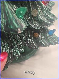 Vintage 1970's Atlantic Mold 16 Lighted Ceramic Christmas Tree With Base