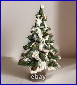 Vintage 1970's Atlantic Mold 17 Ceramic Light Up Christmas Tree Flocked Vintage 1970's Atlantic Mold 17 Ceramic Light Up Christmas Tree Flocked