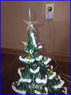 Vintage 1970's Atlantic Mold Ceramic Lighted Christmas Tree withBase 18