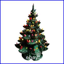 Vintage 1970's Atlantic Mold Ceramic Lighted Christmas Tree withBase working