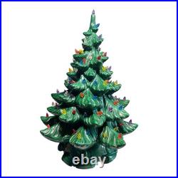 Vintage 1970's Atlantic Mold Ceramic Lighted Christmas Tree withBase working