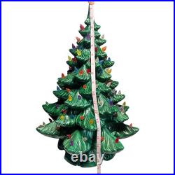 Vintage 1970's Atlantic Mold Ceramic Lighted Christmas Tree withBase working
