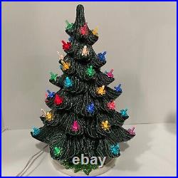 Vintage 1970's Ceramic Christmas Tree 16 Howell's Mold with Star Burst Lights