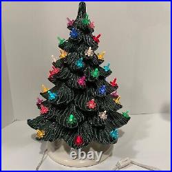 Vintage 1970's Ceramic Christmas Tree 16 Howell's Mold with Star Burst Lights