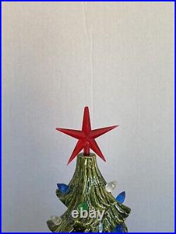 Vintage 1970's Ceramic Christmas Tree 19 With White holy Base perfect condition