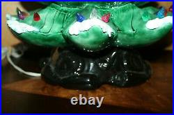 Vintage 1970's Ceramic Christmas Tree Flocked Atlantic Mold 19 1/2 3 Piece