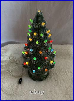 Vintage 1970's Ceramic Christmas Tree Lamp 18 with Base (NO STAR)