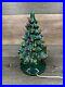 Vintage 1970's Mold Ceramic Lighted Christmas Tree 9.5Tall With Base