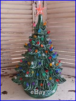 Vintage 1970's Mold Lighted CERAMIC CHRISTMAS TREE Just Like Grandma