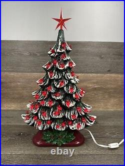 Vintage 1970's Oval Shaped Ceramic Christmas Tree With Base H16 X W11