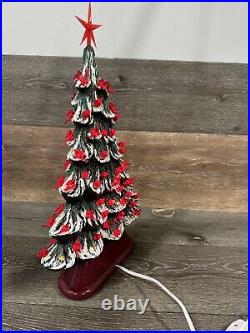 Vintage 1970's Oval Shaped Ceramic Christmas Tree With Base H16 X W11