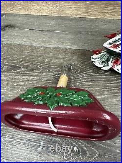 Vintage 1970's Oval Shaped Ceramic Christmas Tree With Base H16 X W11