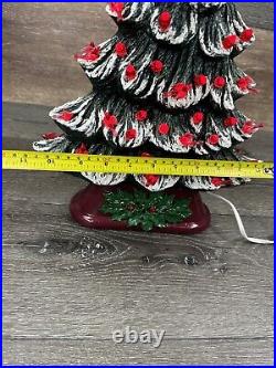 Vintage 1970's Oval Shaped Ceramic Christmas Tree With Base H16 X W11