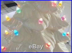Vintage 1970's era Ceramic Lighted Christmas Tree White 20 Tall Nice