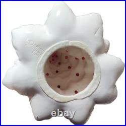 Vintage 1970s Atlantic Mold 15 White & Gold Ceramic Christmas Tree with Stand