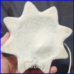 Vintage 1970s Atlantic Mold 15 White & Gold Ceramic Christmas Tree with Stand