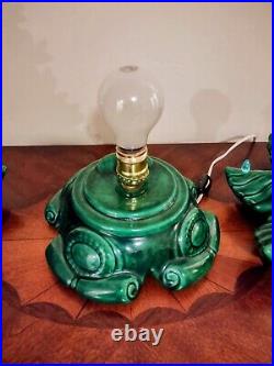 Vintage 1970s Atlantic Mold Large Ceramic Christmas Tree Scroll Light Base 21