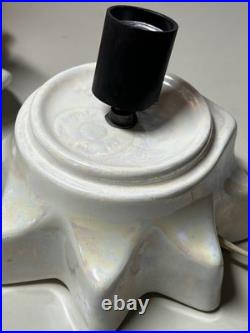 Vintage 1970s Atlantic Mold White Iridescent Ceramic Christmas Tree 13 Works