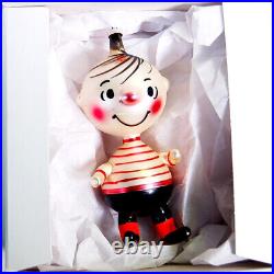 Vintage 1970s De Carlini CHARLIE BROWN Christmas Tree Ornament Italy Blown Glass