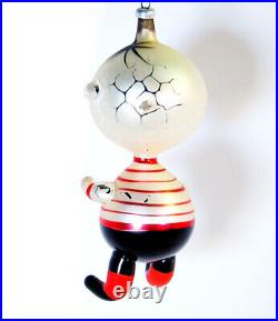 Vintage 1970s De Carlini CHARLIE BROWN Christmas Tree Ornament Italy Blown Glass
