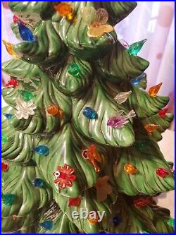 Vintage 1970s Large 22 Ceramic Christmas Tree, Working -No Base