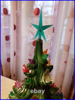 Vintage 1970s Large 22 Ceramic Christmas Tree, Working -No Base