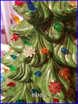 Vintage 1970s Large 22 Ceramic Christmas Tree, Working -No Base